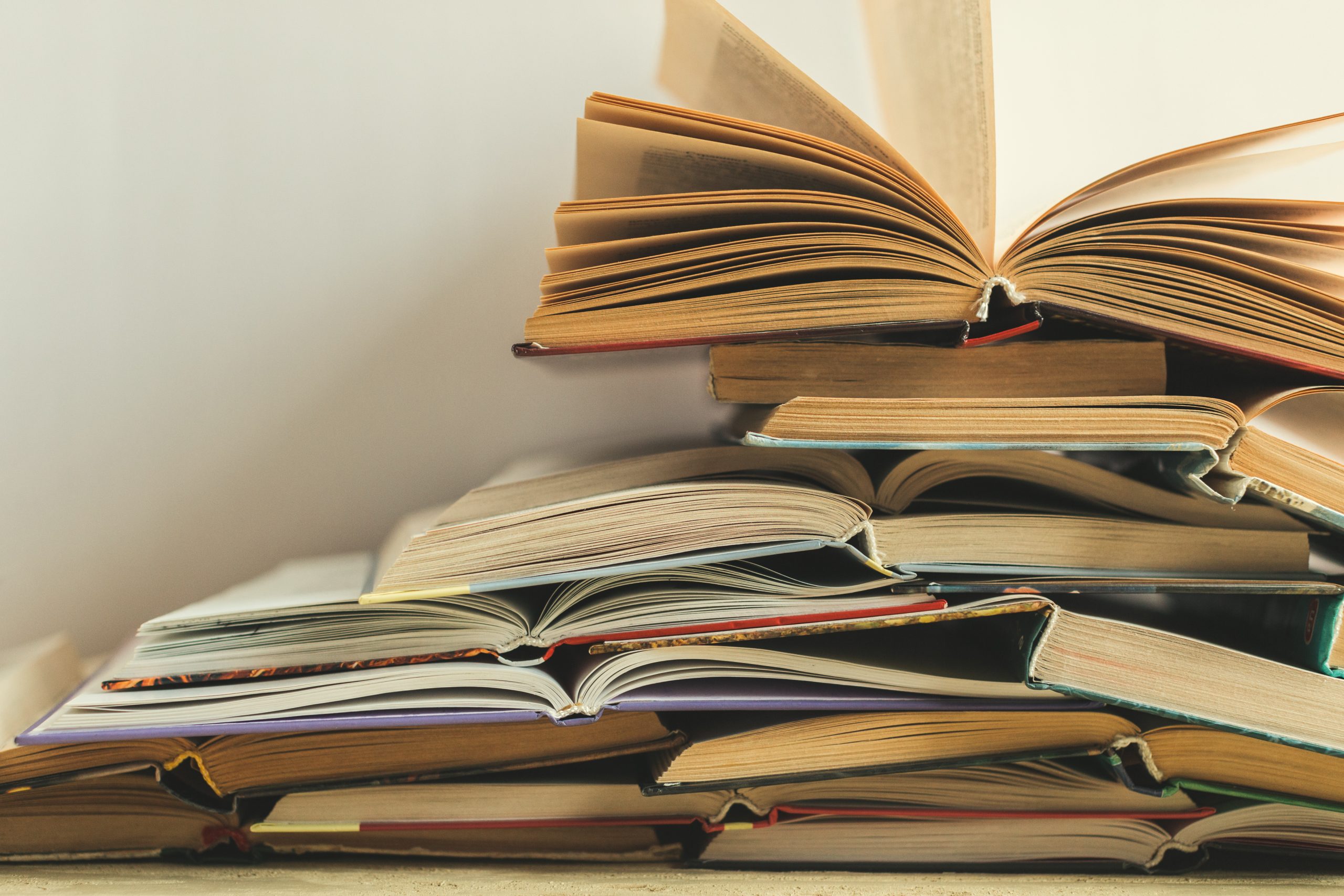 composition with books table